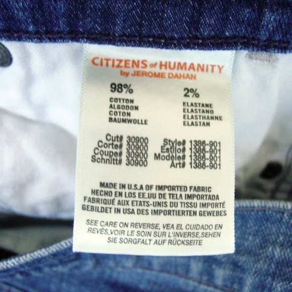 CITIZENS of HUMANITY Dani Cropped Cuffed Straight Jeans Women's 29 - Picture 8 of 8